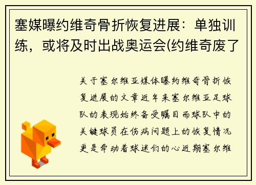 塞媒曝约维奇骨折恢复进展：单独训练，或将及时出战奥运会(约维奇废了)